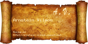 Arnstein Vilmos névjegykártya